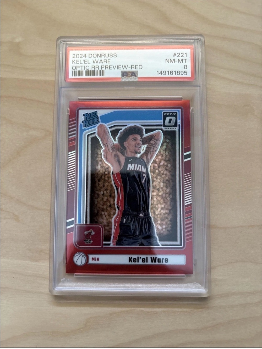 2024 Optic Rated Kel'el Ware #221 Rookie Rated Preview Red PSA 8  #10/25 POP 1